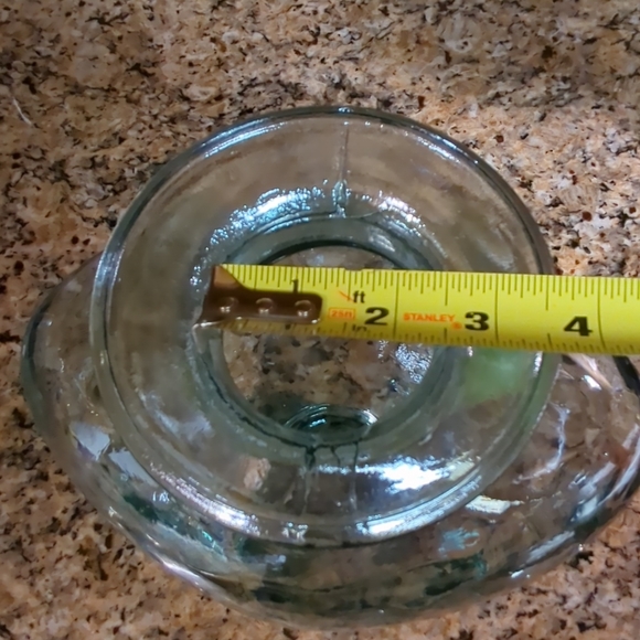 Recycled Glass Vase - Turquoise Green Blue Tint - Wide Opening - Made In… - Picture 10 of 13